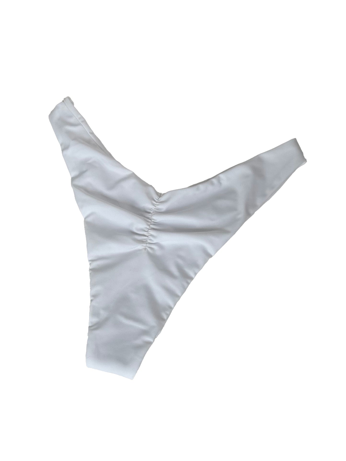 V Shaped ruched bottoms - White