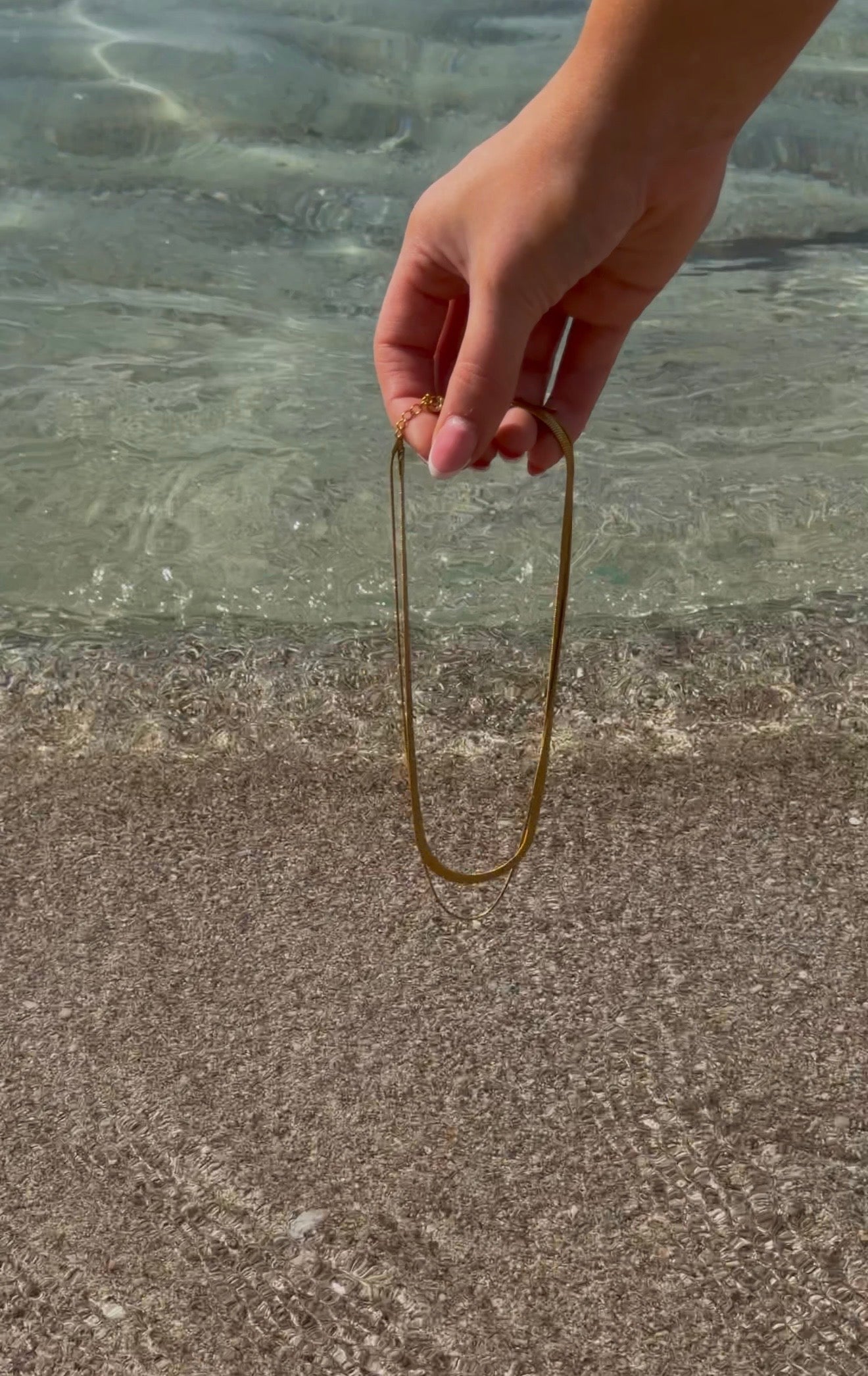 Waterproof Gold Snake Chain Necklace