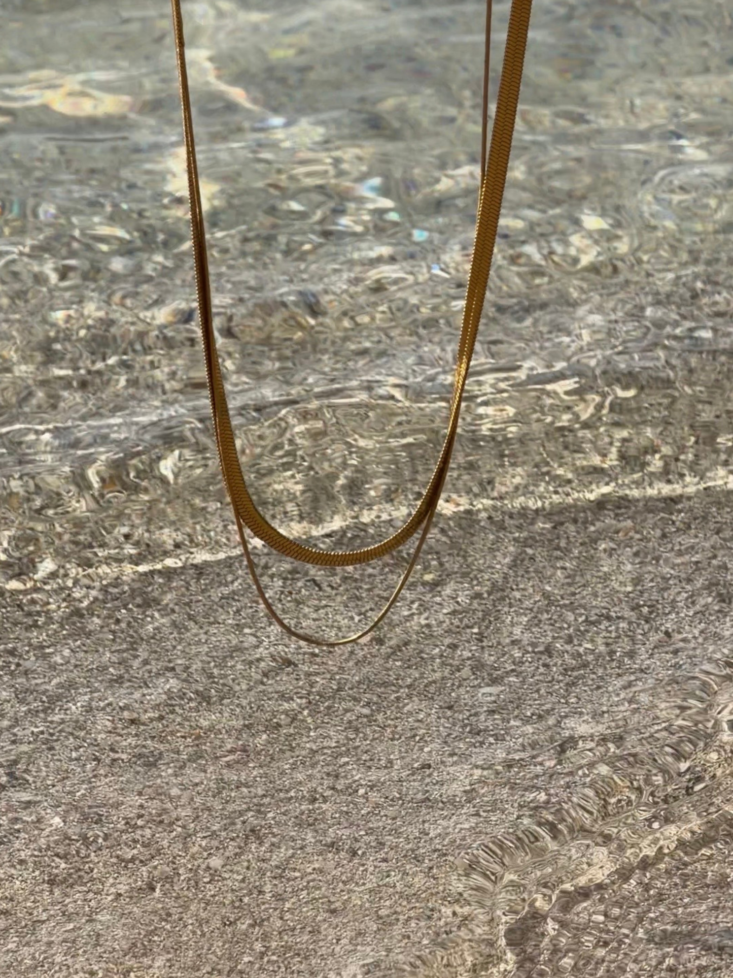 Waterproof Gold Snake Chain Necklace