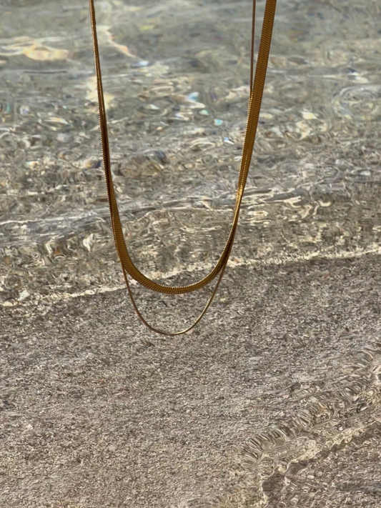 Waterproof Gold Snake Chain Necklace